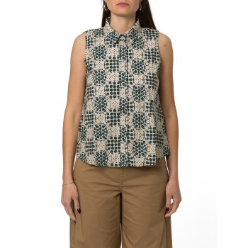 Camicia smanicata in popeline stampato Emme Marella