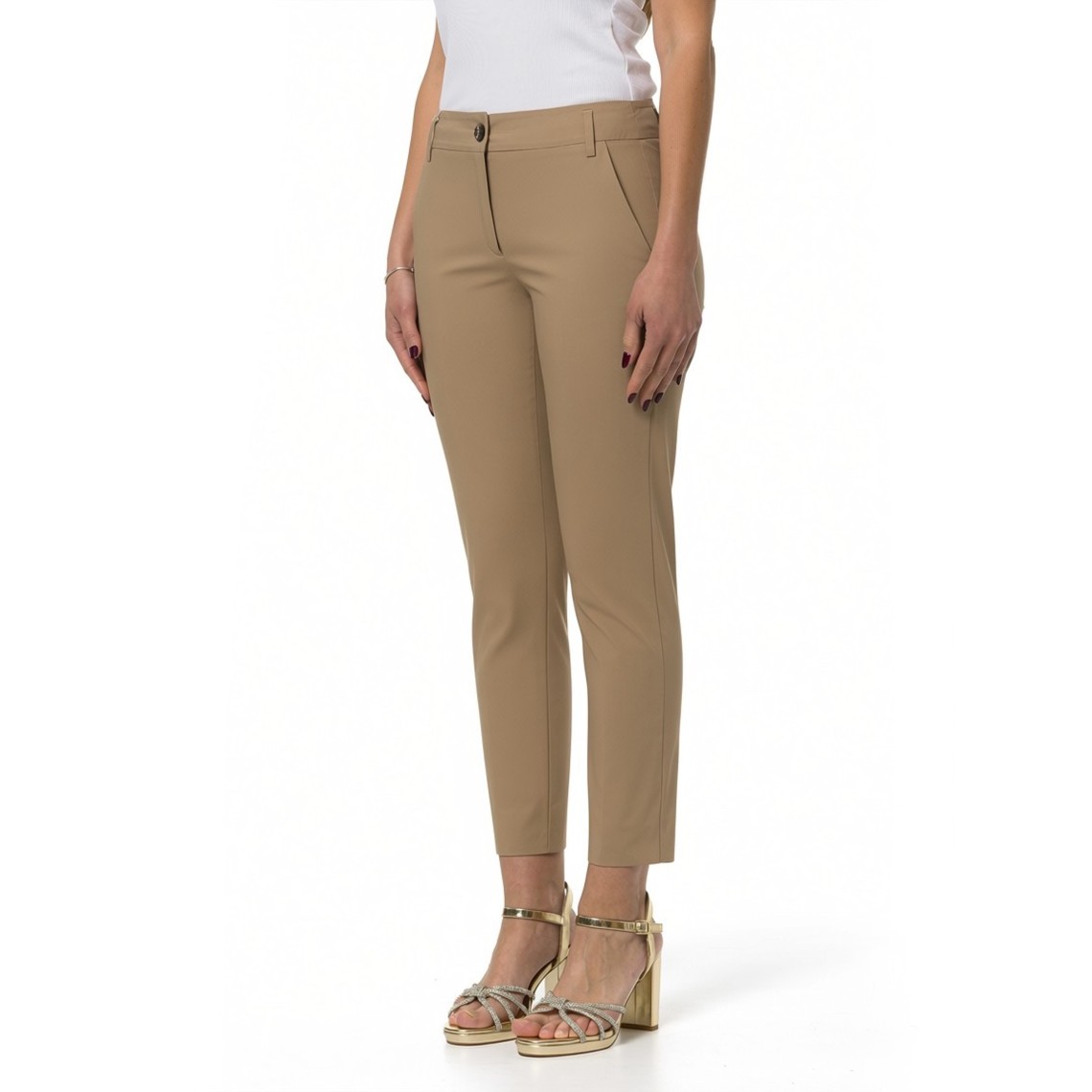 Pantaloni dritto in popeline stretch Emme Marella