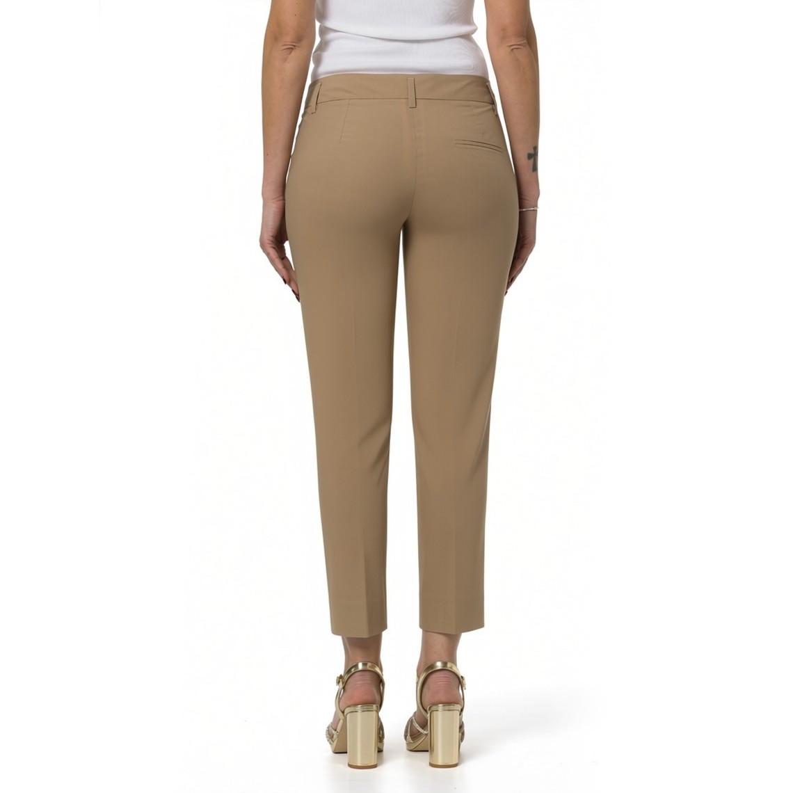 Pantaloni dritto in popeline stretch Emme Marella