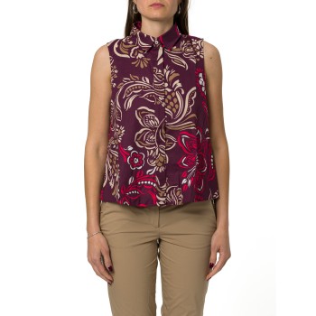Camicia smanicata in popeline stampato Emme Marella