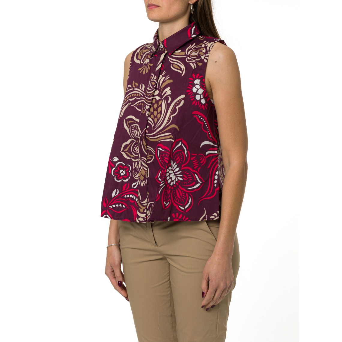 Camicia smanicata in popeline stampato Emme Marella