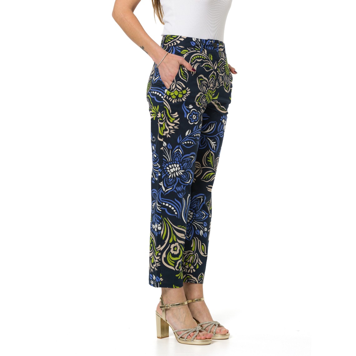 Pantaloni Chino in popeline stretch Emme Marella