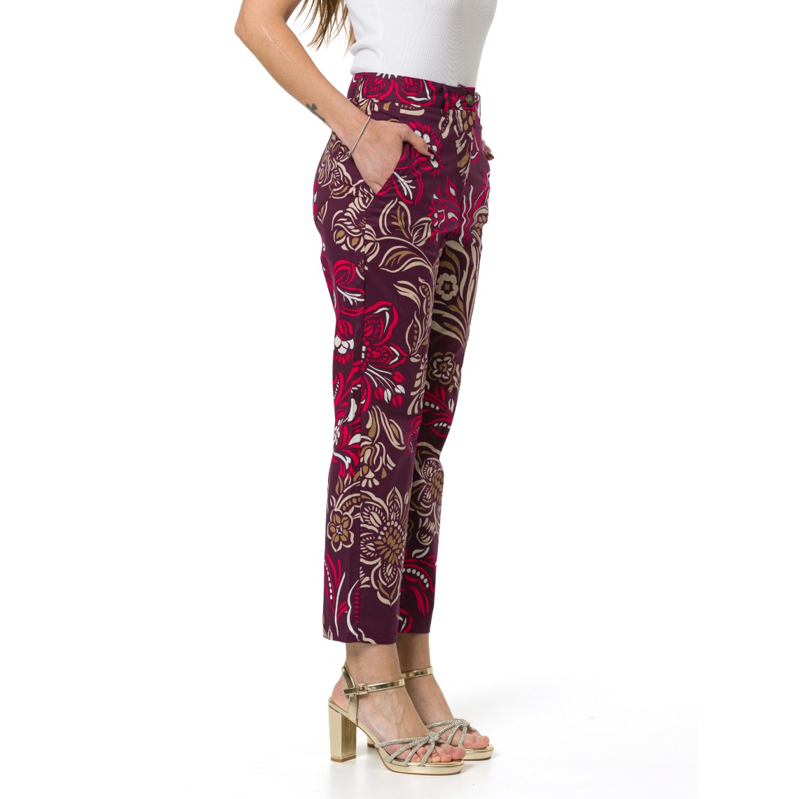 Pantaloni Chino in popeline stretch Emme Marella