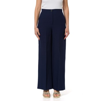 Pantalone fluido in viscosa e lino Emme Marella