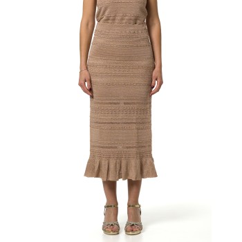 Gonna in maglia traforata con lurex Liu Jo
