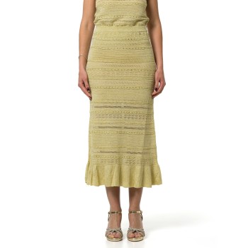 Gonna in maglia traforata con lurex Liu Jo