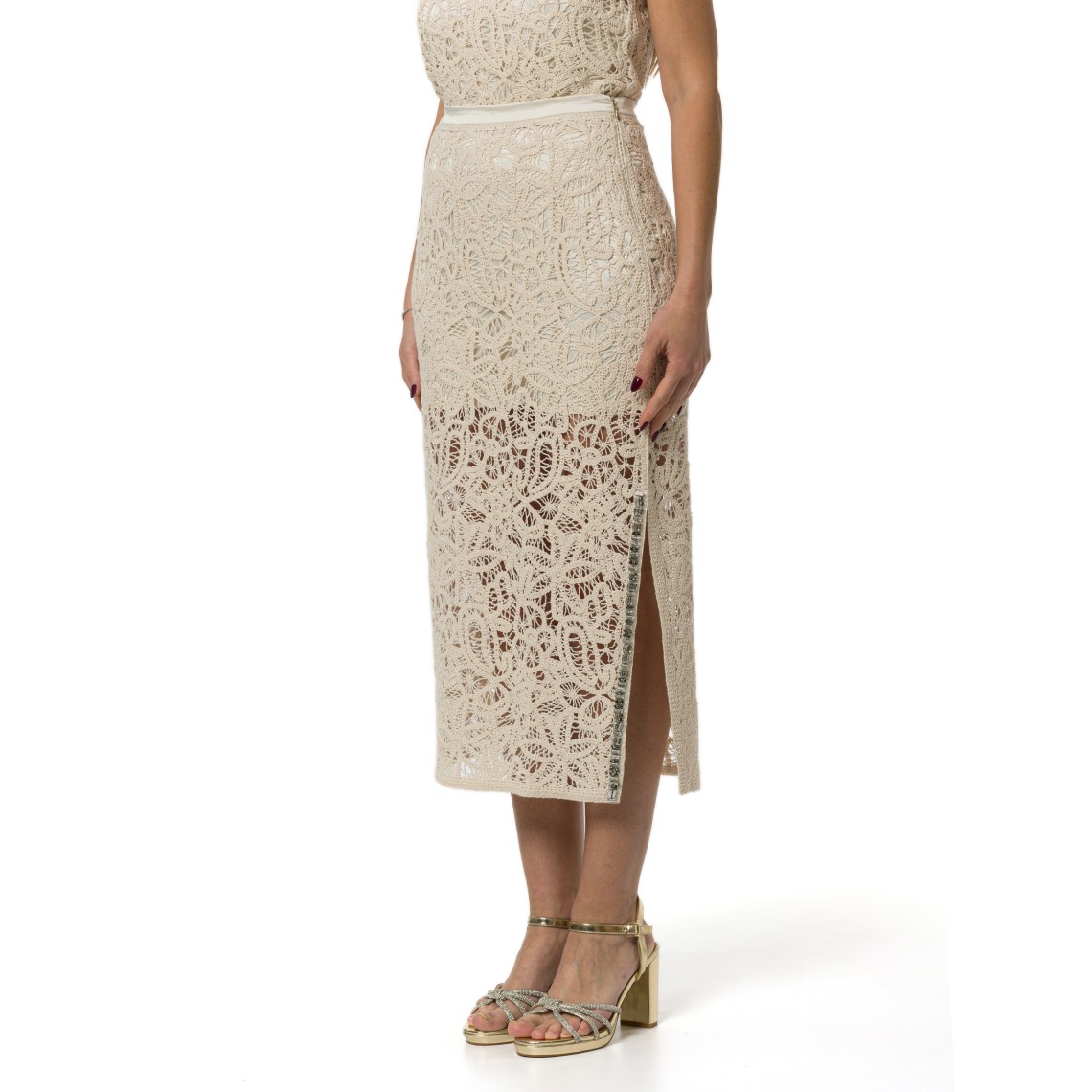 Gonna midi in macramè Liu Jo