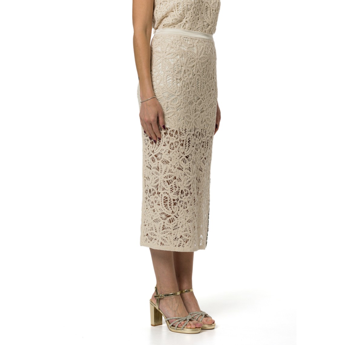 Gonna midi in macramè Liu Jo