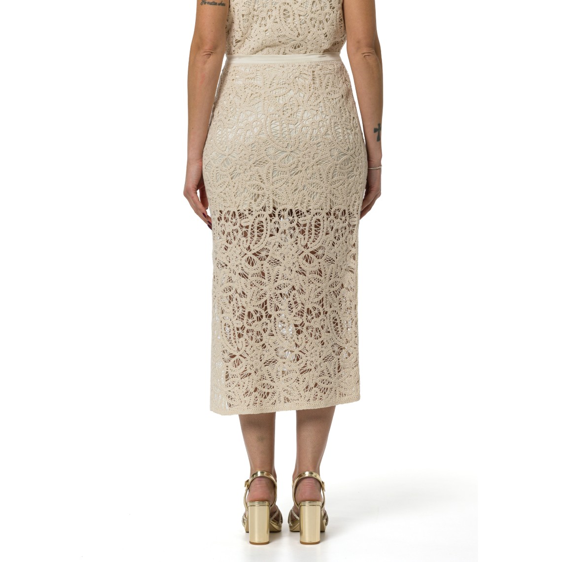 Gonna midi in macramè Liu Jo