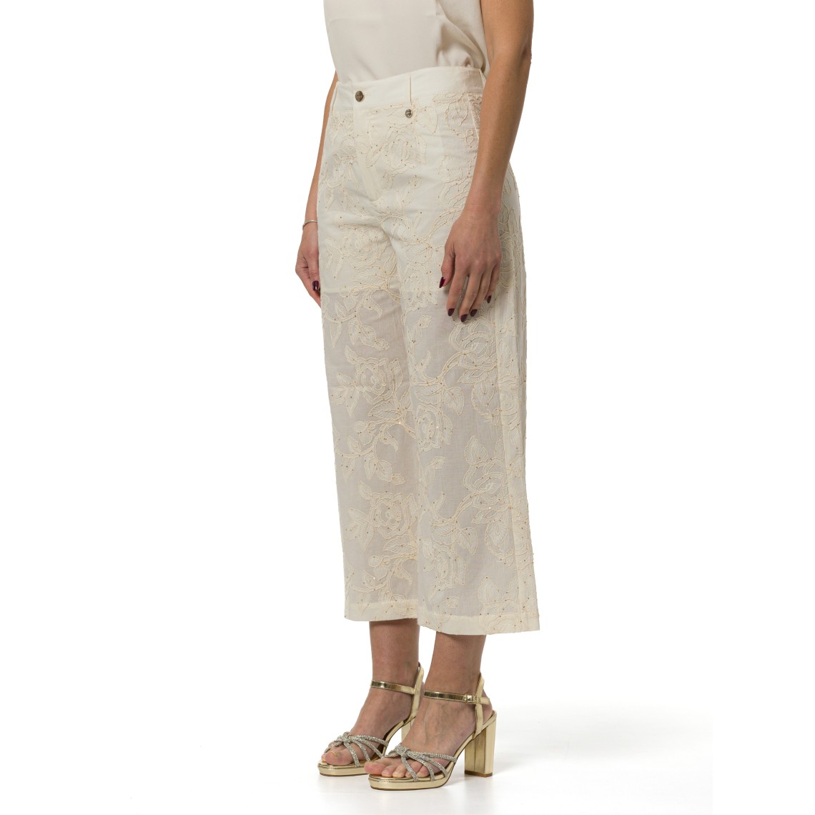 Pantaloni con ricami e paillettes Liu Jo