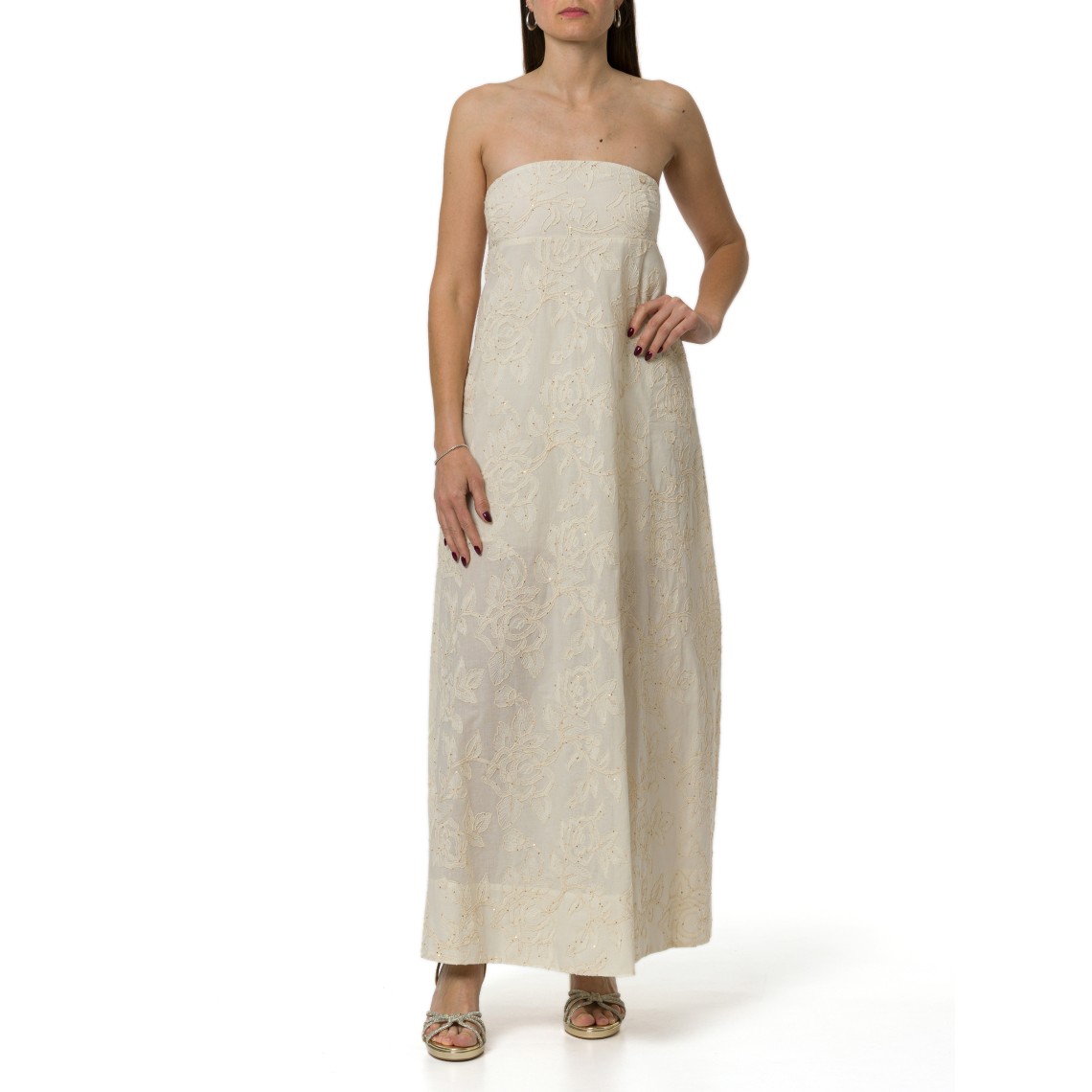 Abito lungo in mussola di cotone Liu Jo