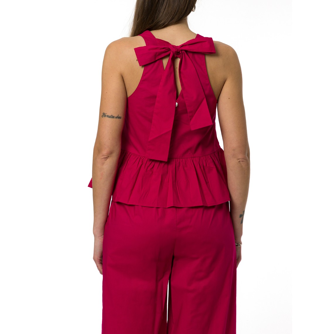 Top in popeline con fiocco Liu Jo