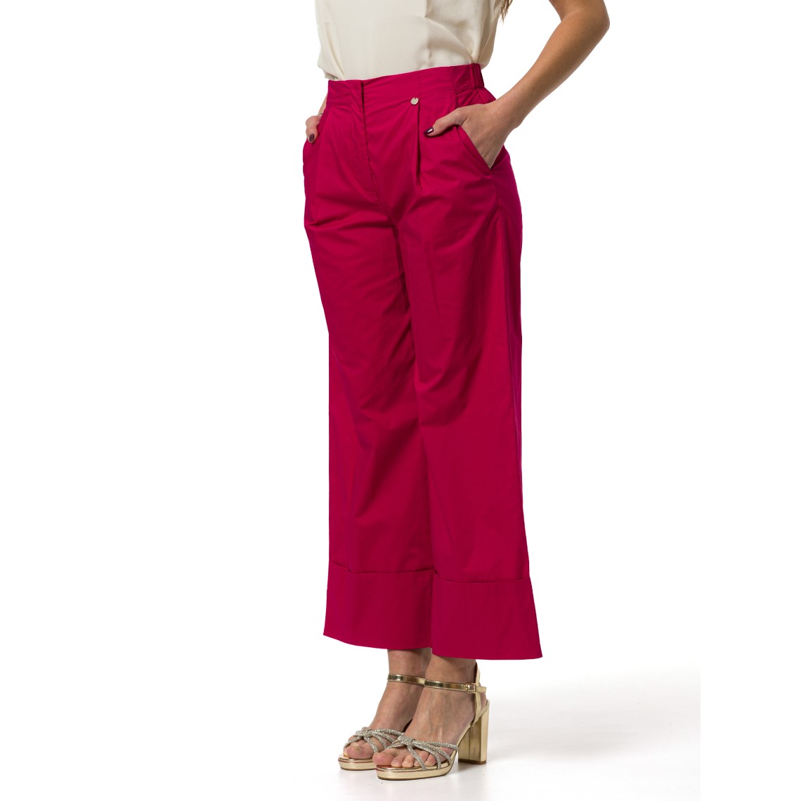 Pantaloni flare in popeline Liu Jo