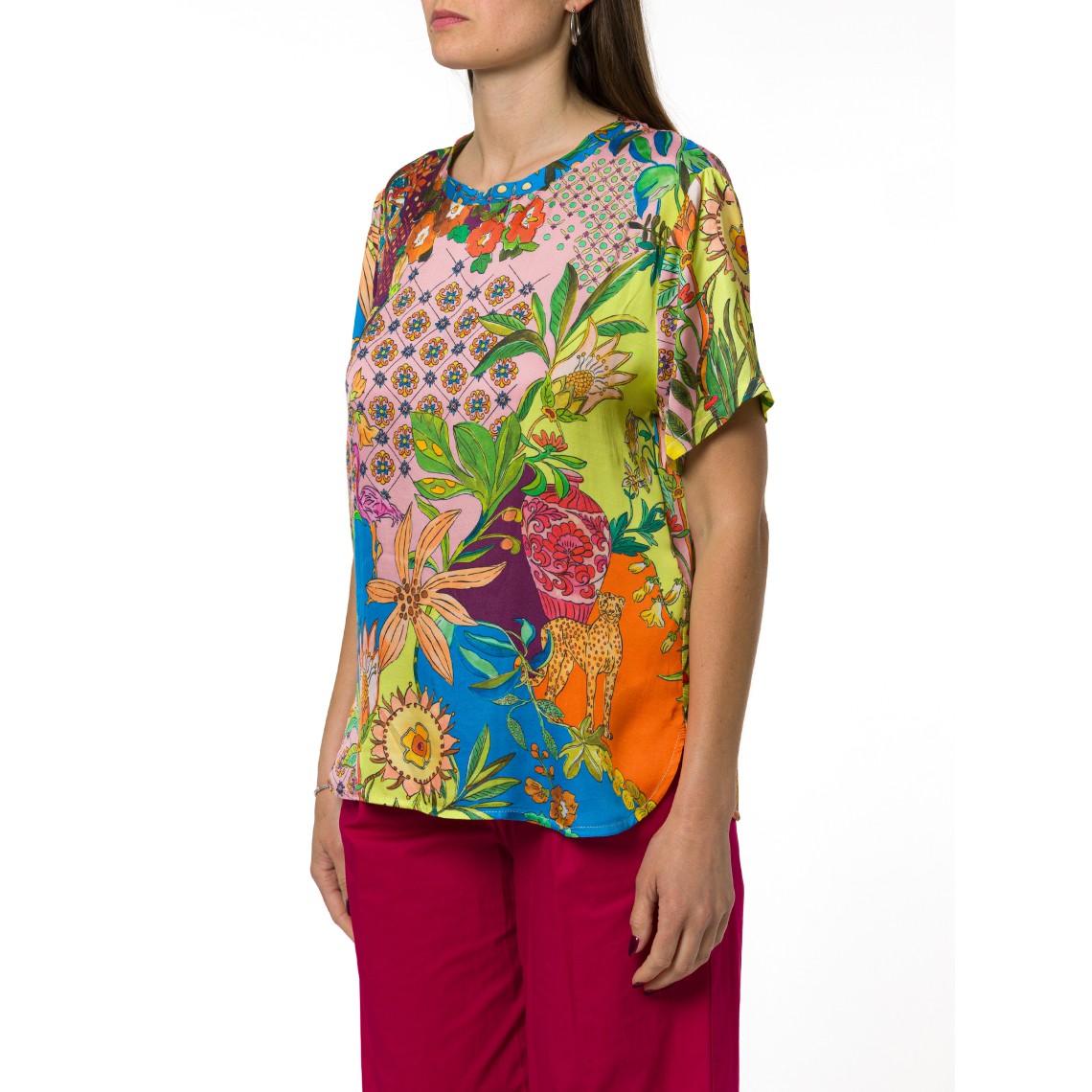 T-shirt in raso stampato Liu Jo