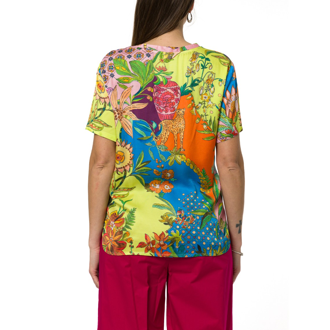 T-shirt in raso stampato Liu Jo