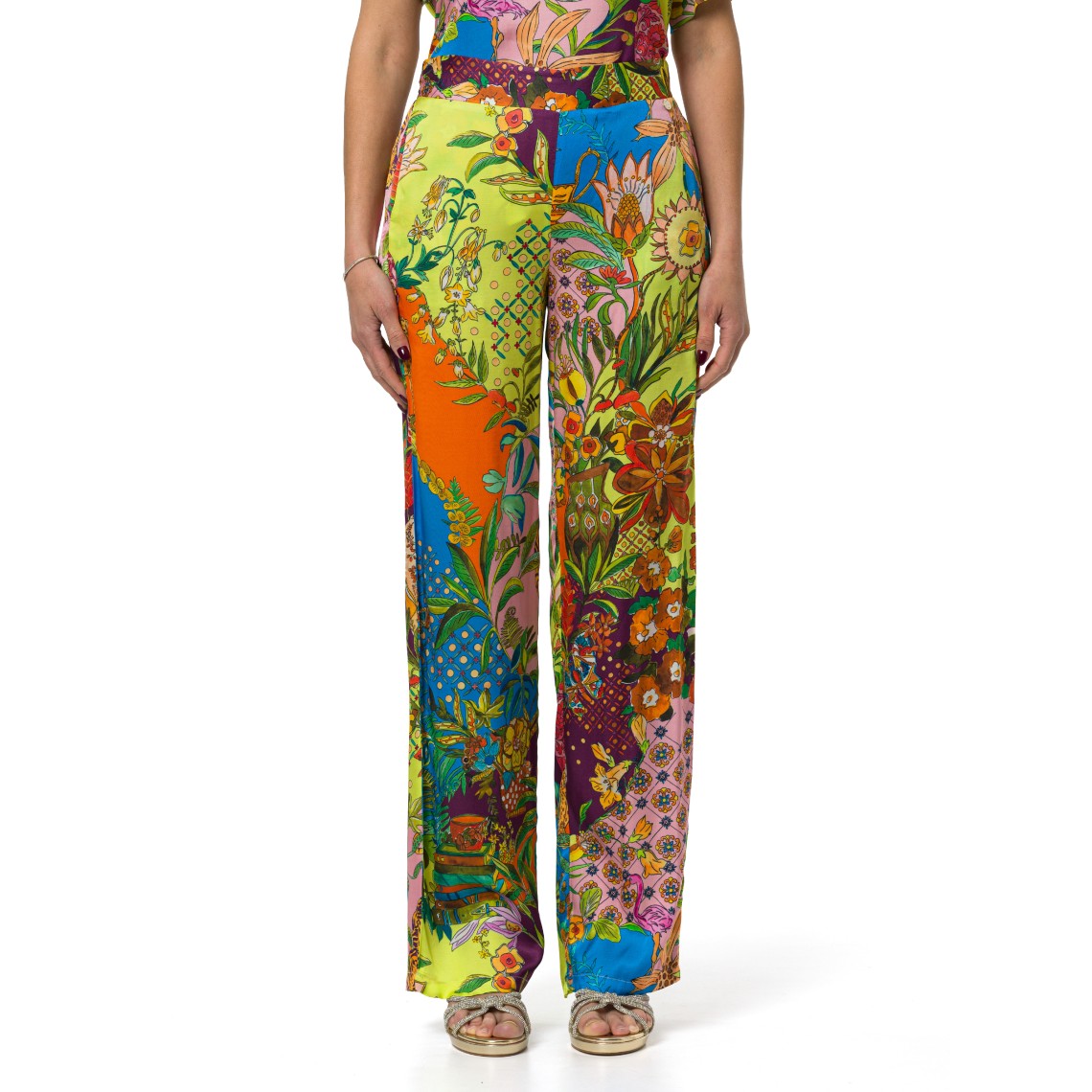 Pantaloni in raso stampato Liu Jo
