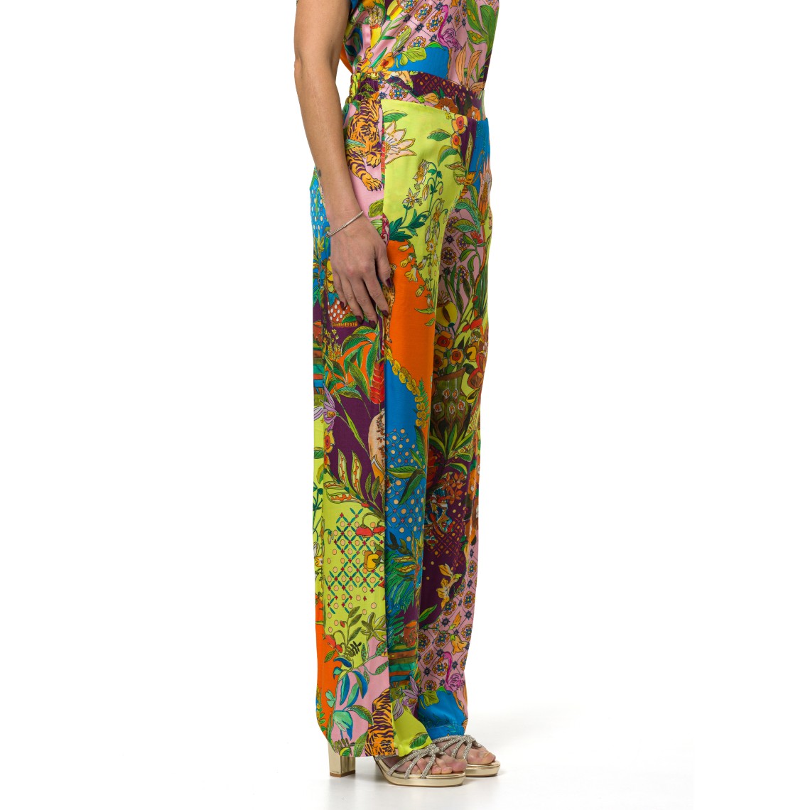 Pantaloni in raso stampato Liu Jo