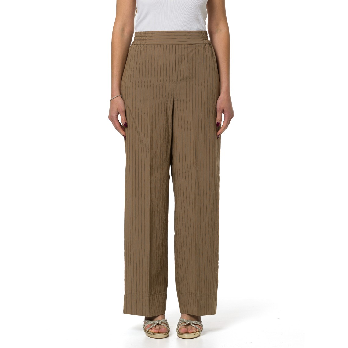 Pantaloni dritti in misto viscosa Emme Marella