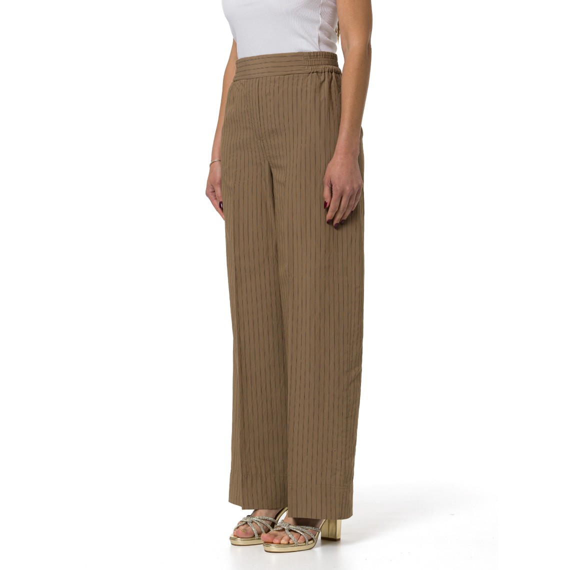 Pantaloni dritti in misto viscosa Emme Marella