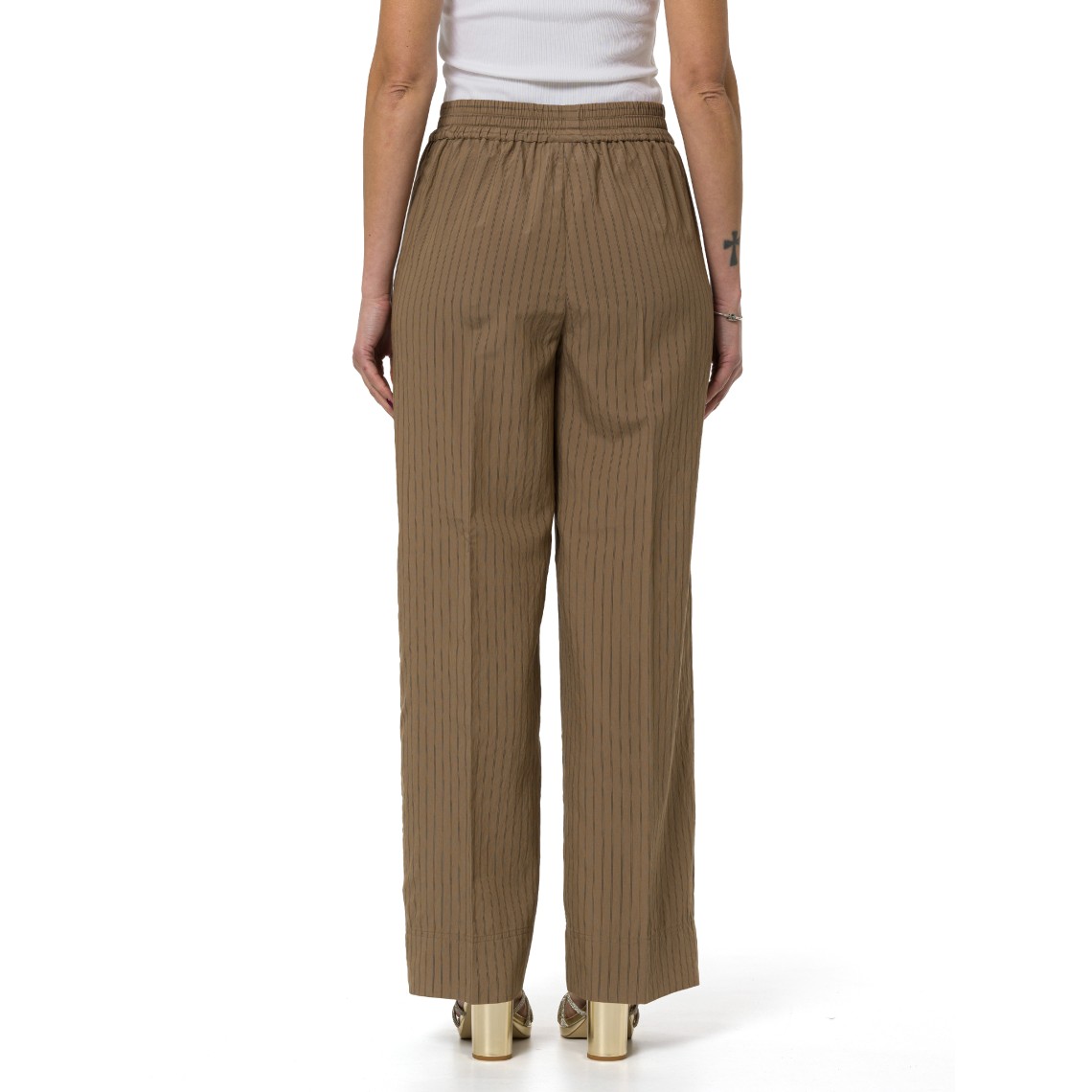 Pantaloni dritti in misto viscosa Emme Marella