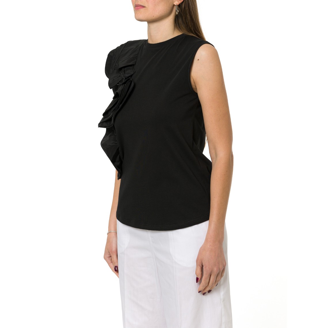 Top con volant in taffetà Liu Jo