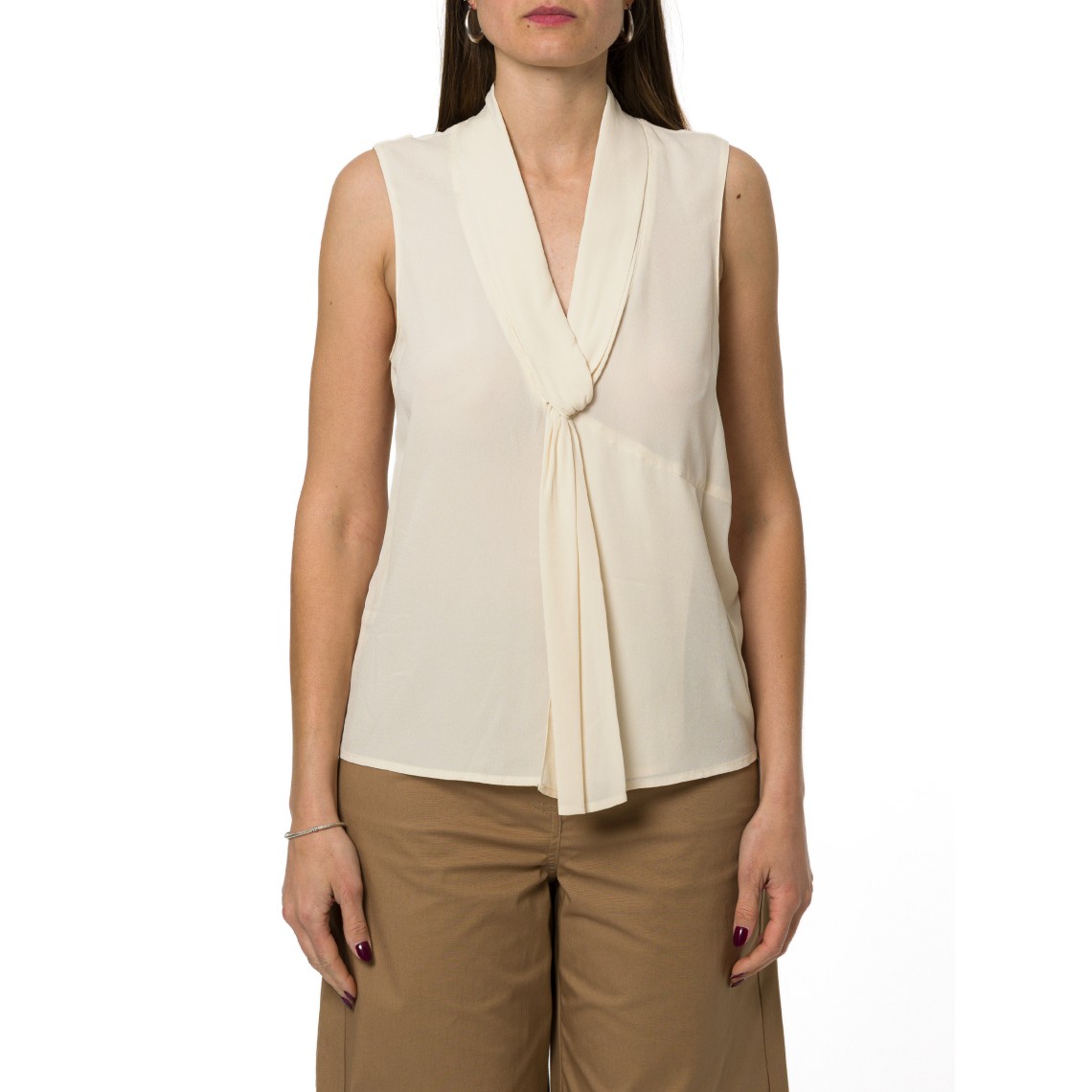Top Liu Jo in georgette con scollo a V
