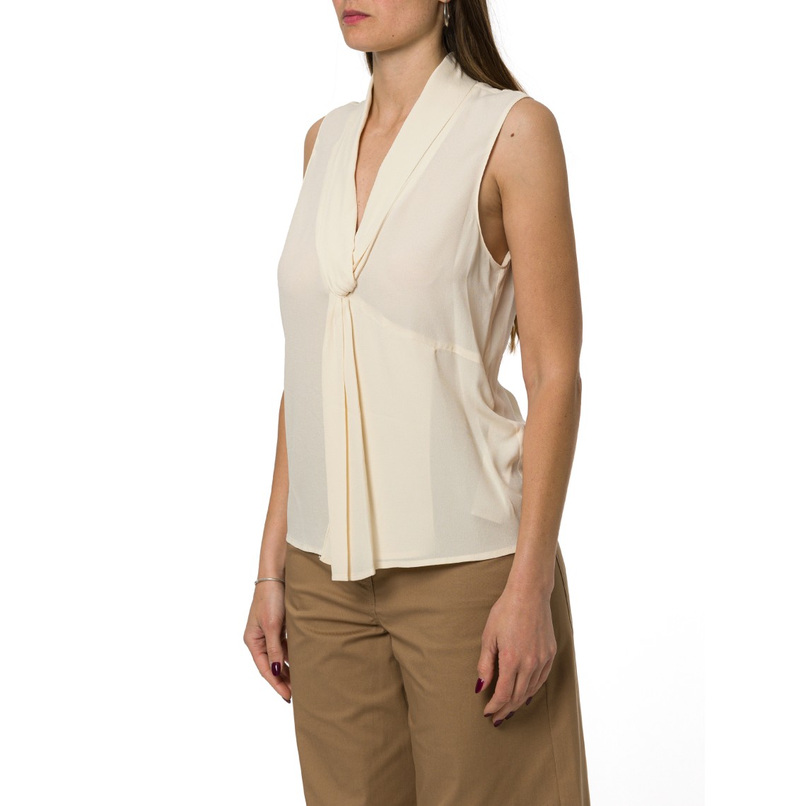Top Liu Jo in georgette con scollo a V