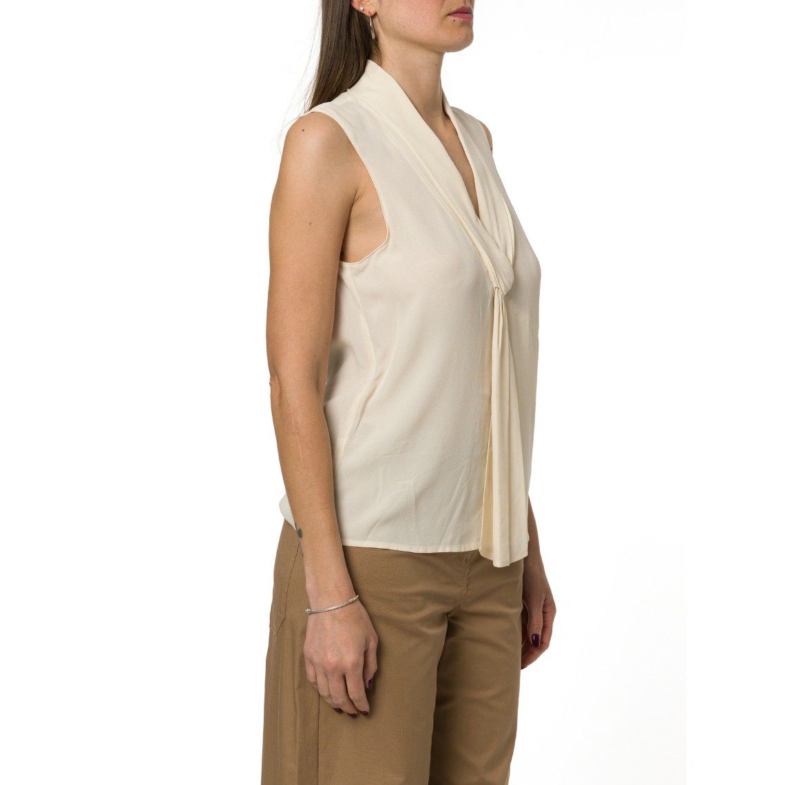 Top Liu Jo in georgette con scollo a V