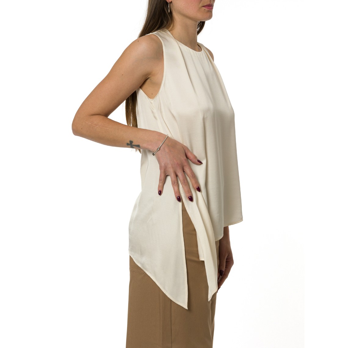 Top asimmetrico in raso Liu Jo