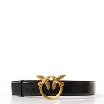 Cintura in pelle con fibbia Love Birds Pinko