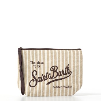 Pochette Aline in lino con fantasia Mc2 Saint Barth