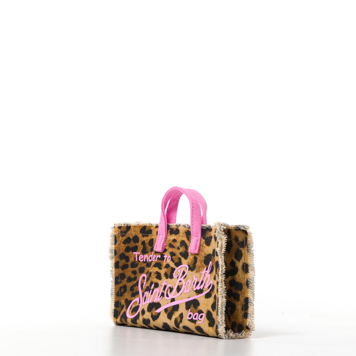 Borsa Phone micro in canvas con fantasia leopardata Mc2 Saint Barth