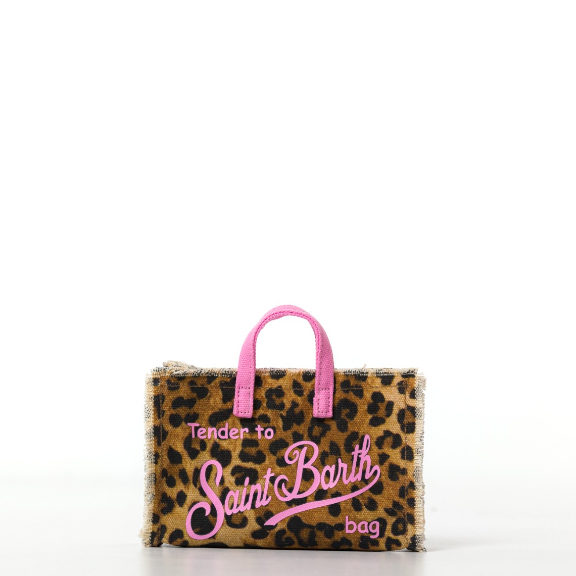 Borsa Phone micro in canvas con fantasia leopardata Mc2 Saint Barth