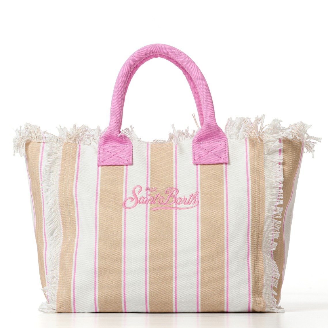 Borsa Vanity regular in canvas a righe vertical Mc2 Saint Barth