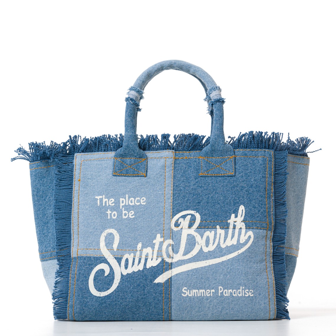 Borsa Colette in denim patchwork Mc2 Saint Barth