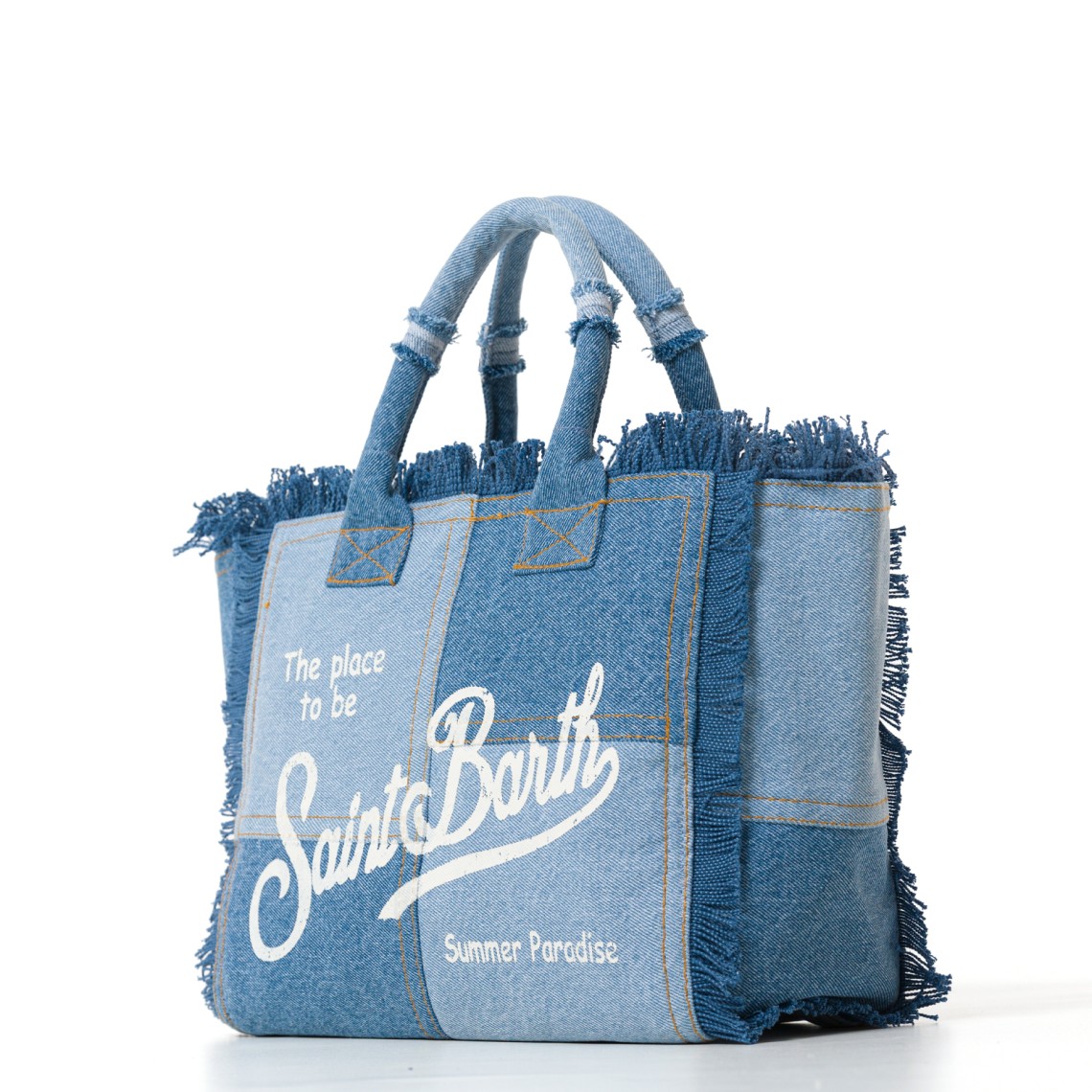 Borsa Colette in denim patchwork Mc2 Saint Barth