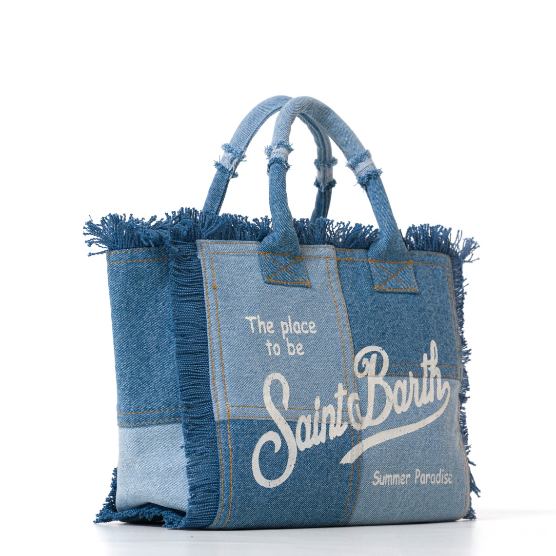 Borsa Colette in denim patchwork Mc2 Saint Barth