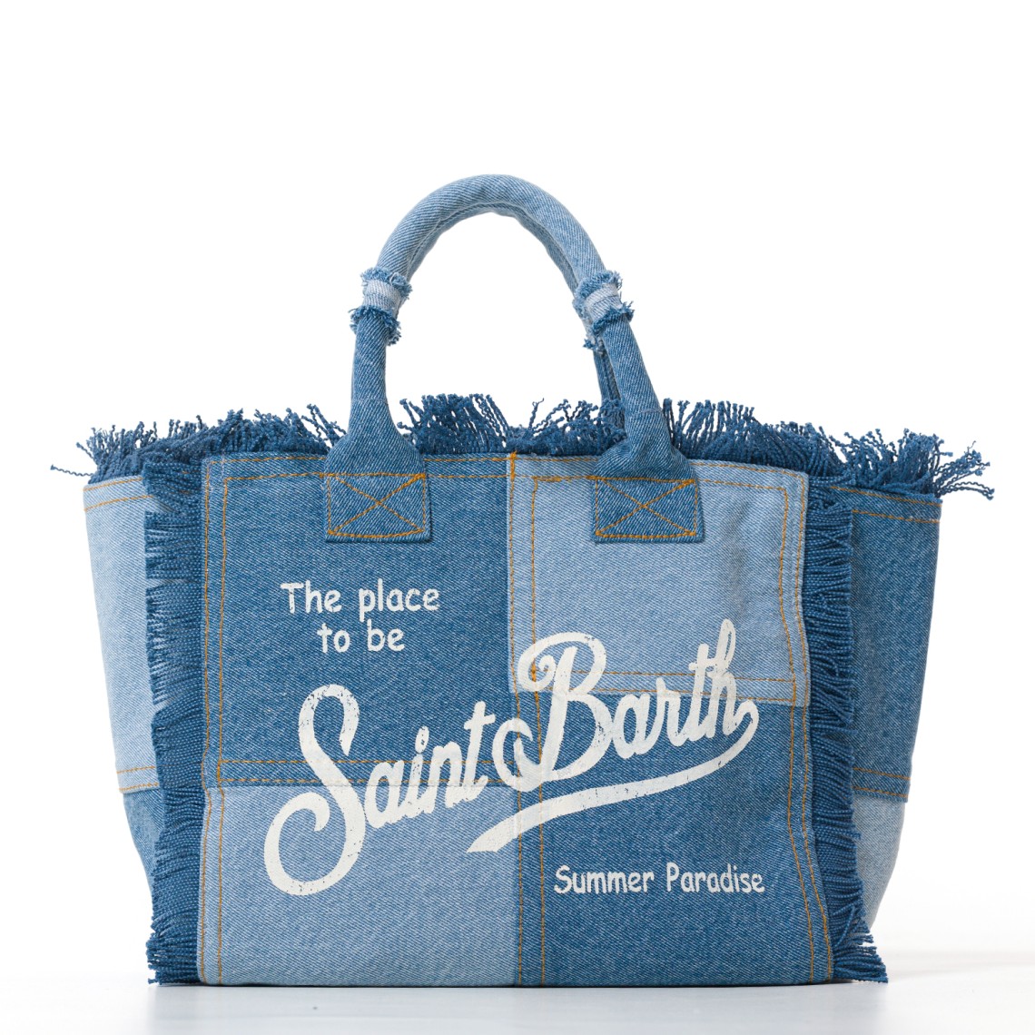 Borsa Colette in denim patchwork Mc2 Saint Barth
