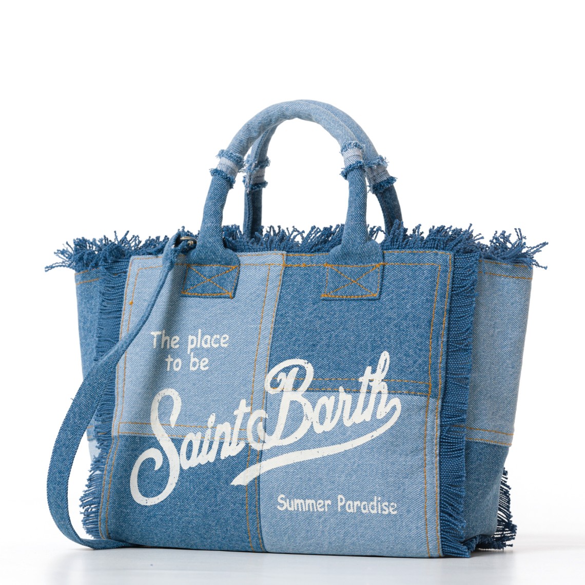 Borsa Colette in denim patchwork Mc2 Saint Barth