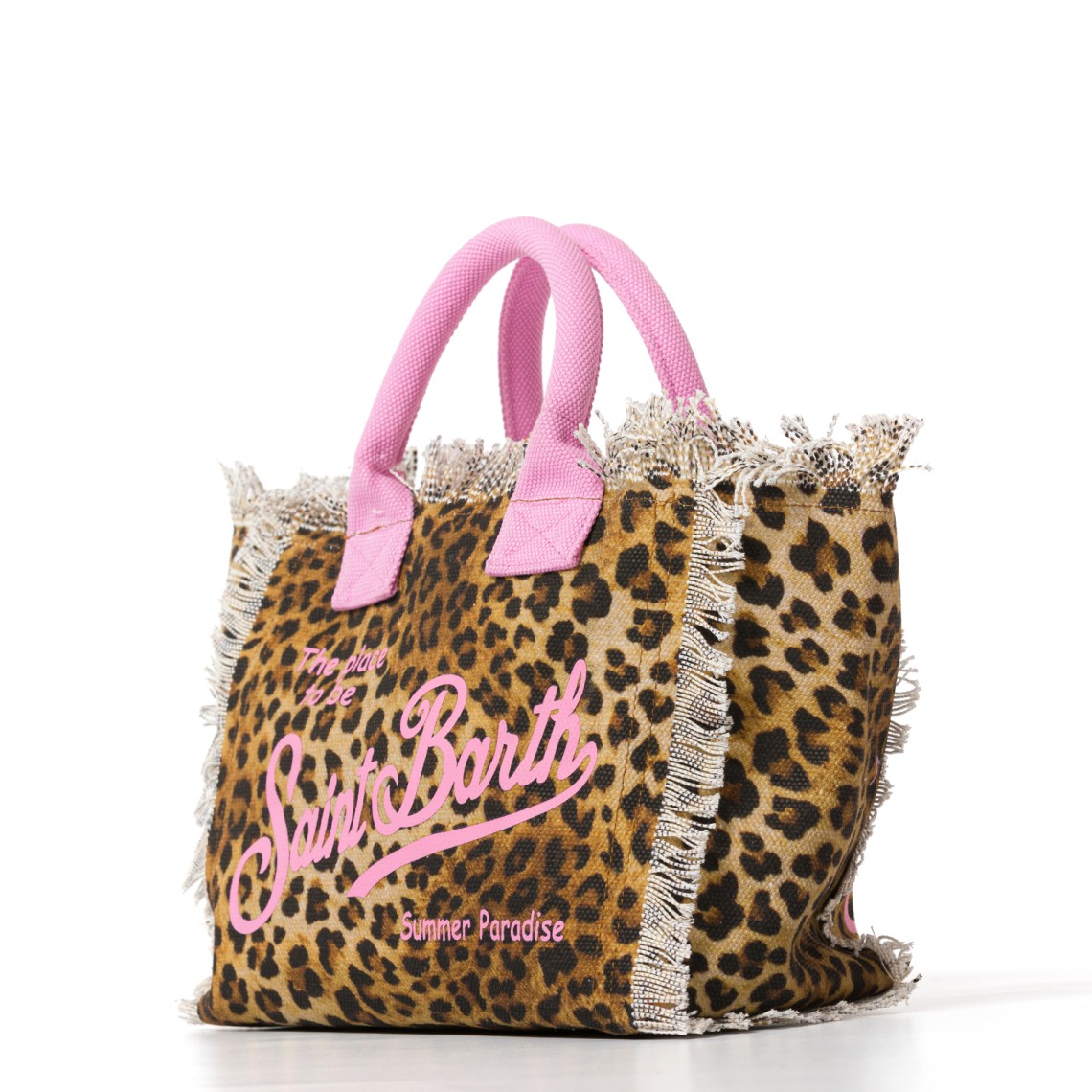 Borsa Colette Sand Leopard in canvas Mc2 Saint Barth