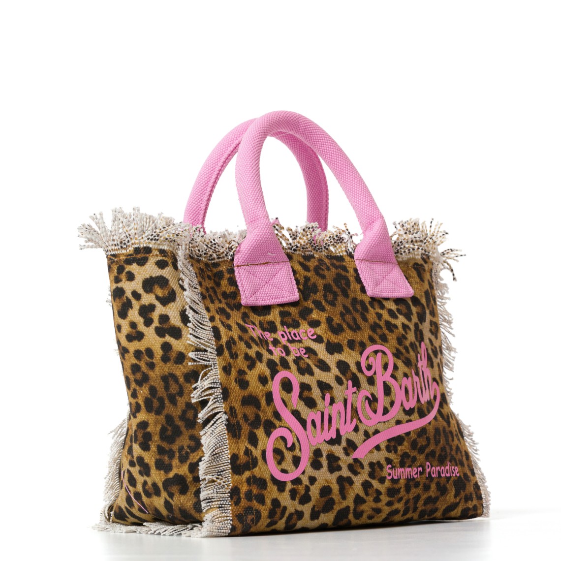 Borsa Colette Sand Leopard in canvas Mc2 Saint Barth