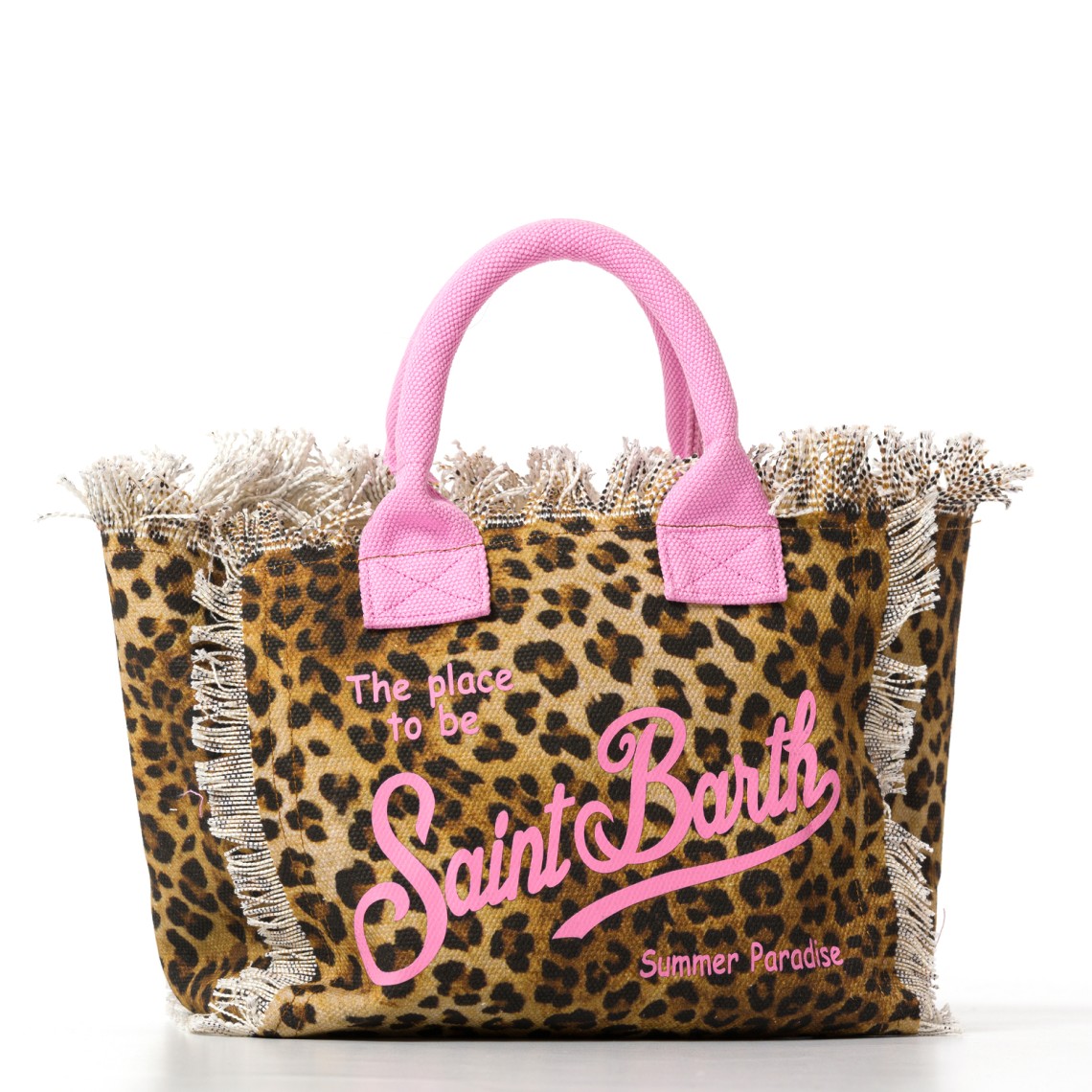 Borsa Colette Sand Leopard in canvas Mc2 Saint Barth