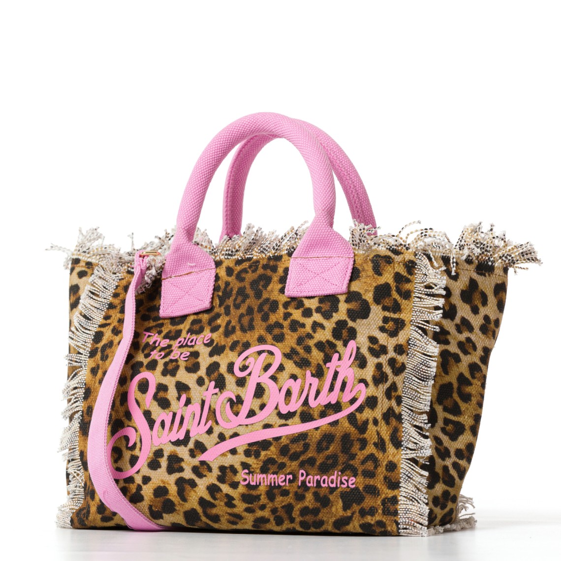 Borsa Colette Sand Leopard in canvas Mc2 Saint Barth