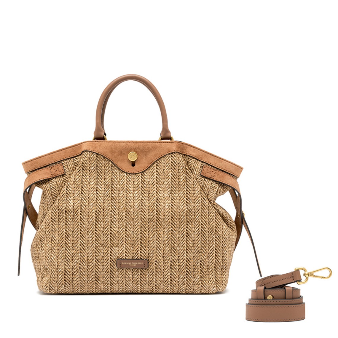 Borsa in paglia intrecciata Claudette Gianni Chiarini