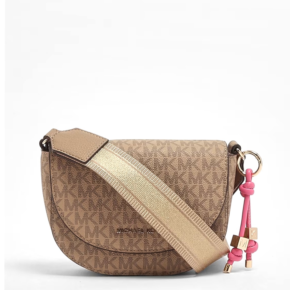 Borsa Michael Kors in cotone spalmato a grana con monogram MK stampato