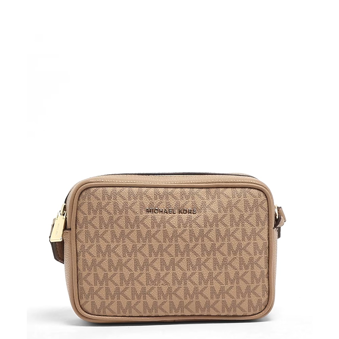 Borsa Jet Set Michael Kors in cotone spalmato a grana con monogram MK stampato