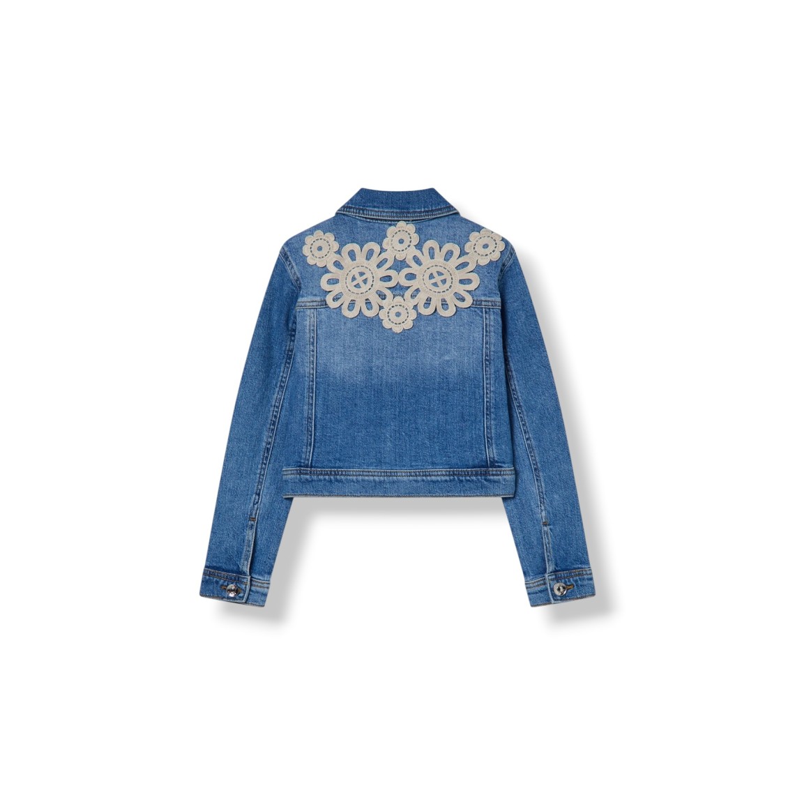 Giubbotto in denim con ricamo macramè Liu Jo Kids