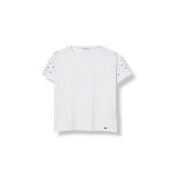 T-shirt in cotone con borchie Liu Jo Kids