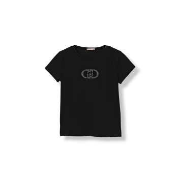 T-shirt con logo e strass Liu Jo Kids