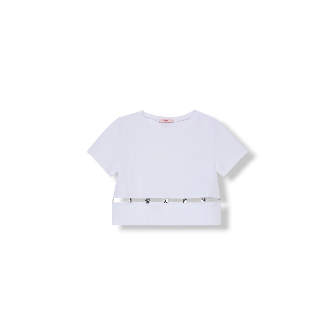 T-shirt con cut-out e castoni Liu Jo Kids